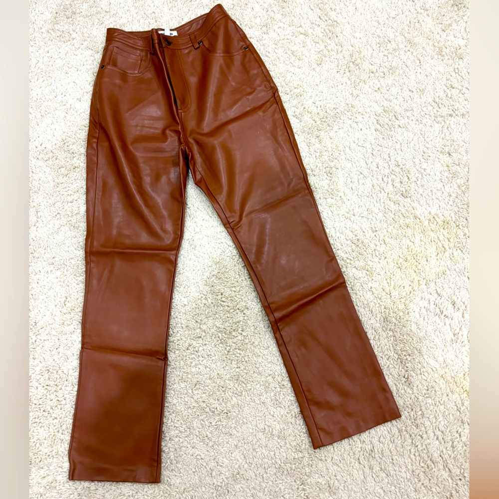 Brown/caramel color faux leather pants